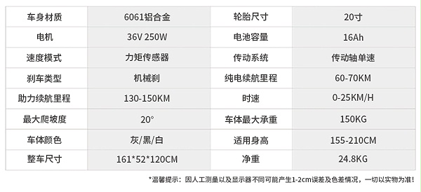 电动自行车参数配置/可定制配置加工